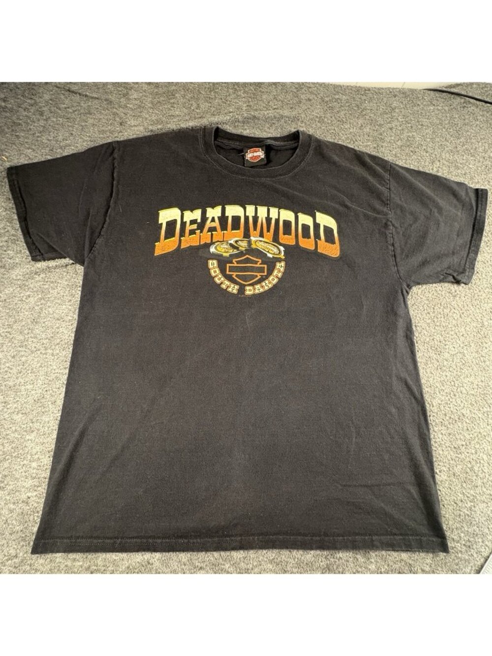Vintage Harley Davidson Deadwood South Dakota T Shirt Large Black 2013